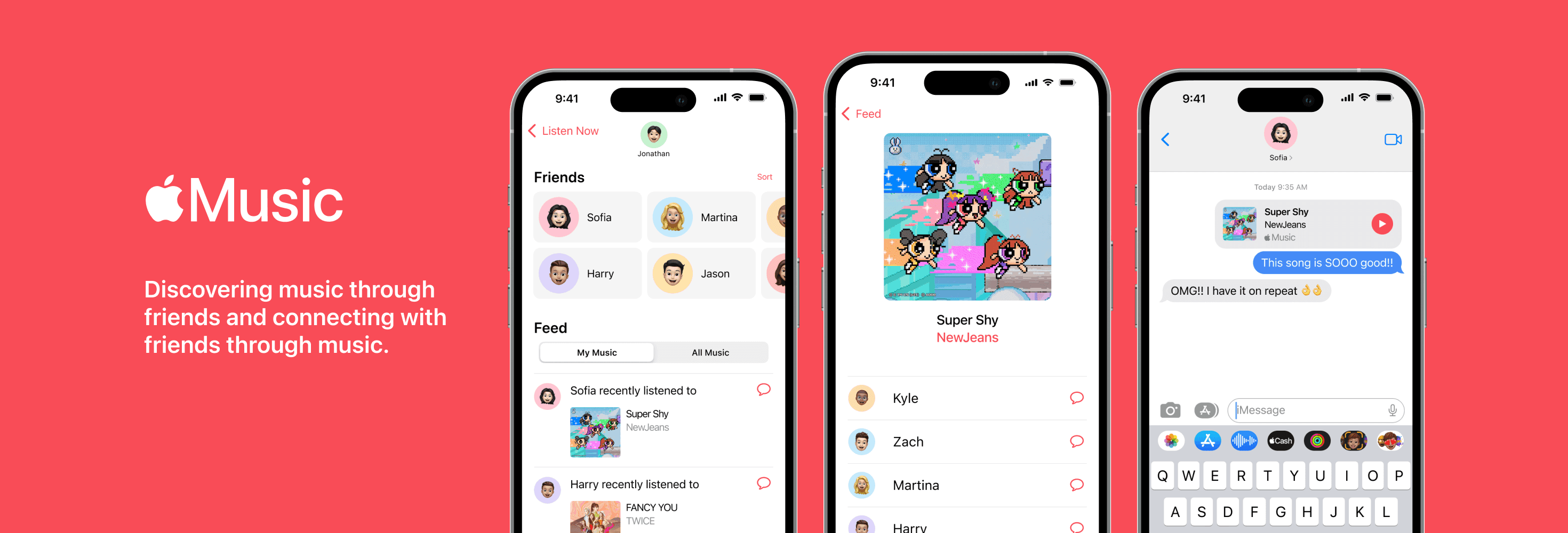 Banner with the text Discovering Music through Friends and Connecting with Friends through Music.